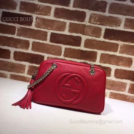 Gucci Women Soho Python Chain Shoulder Bag Red 308983