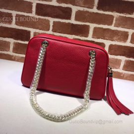 Gucci Women Soho Python Chain Shoulder Bag Red 308983