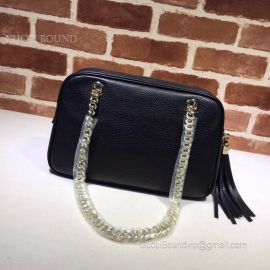 Gucci Women Soho Python Chain Shoulder Bag Black 308983