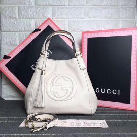 Gucci Shoulder With Crossbody Strap Tabasco Leather Satchel White 336751