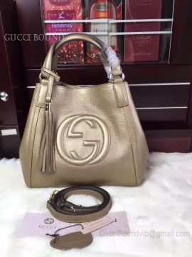 Gucci Shoulder With Crossbody Strap Tabasco Leather Satchel Bronze 336751
