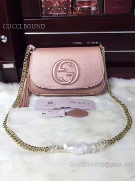 Gucci Soho Leather Chain Shoulder Bag Pink 336752