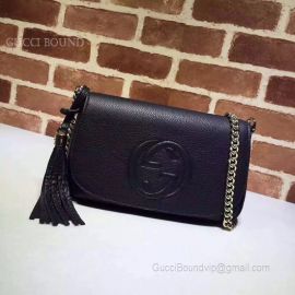 Gucci Soho Leather Chain Shoulder Bag Black 336752