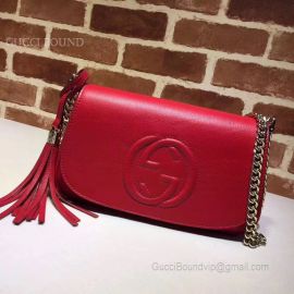 Gucci Soho Leather Chain Shoulder Bag Red 336752