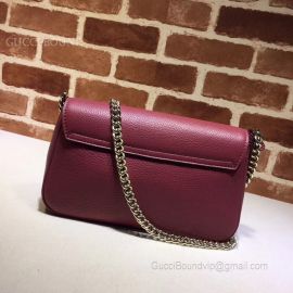 Gucci Soho Leather Chain Shoulder Bag Wine 336752