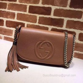 Gucci Soho Leather Chain Shoulder Bag Clay 336752