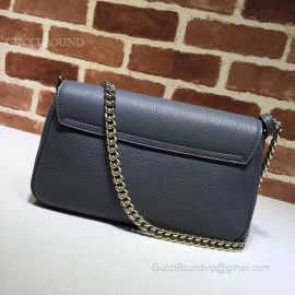 Gucci Soho Leather Chain Shoulder Bag Bluish Grey 336752