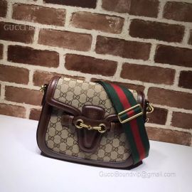 Gucci Lady Web Original GG Canvas Shoulder Bag Brown 383848