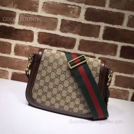 Gucci Lady Web Original GG Canvas Shoulder Bag Brown 383848