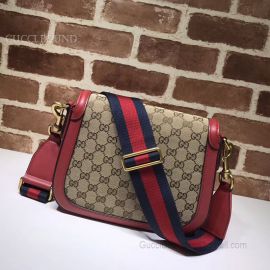Gucci Lady Web Original GG Canvas Shoulder Bag Red 383848
