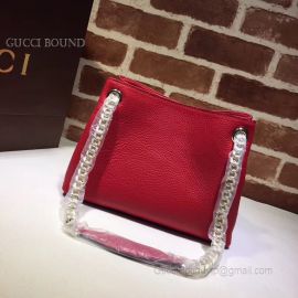 Gucci Soho Tassels 2Way Chain Strap Leather Shoulder Bag Red 387043