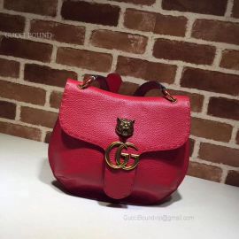 Gucci GG Marmont Leather Shoulder Bag Red 409154