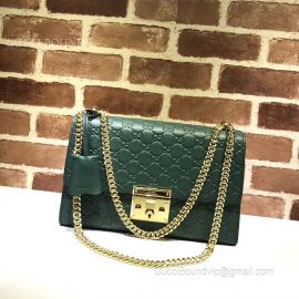 Gucci Padlock Medium GG Shoulder Bag Green 409486