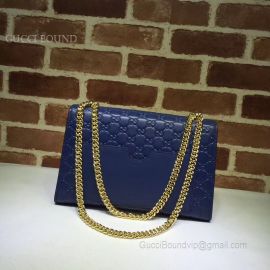 Gucci Padlock Medium GG Shoulder Bag Blue 409486