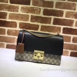 Gucci Padlock Medium GG Shoulder Black Bag 409486