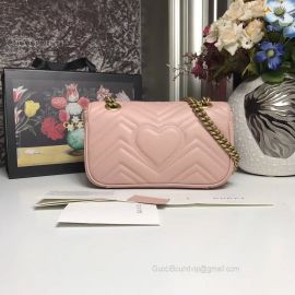 Gucci GG Marmont Mini Matelasse Shoulder Bag Pink 446744