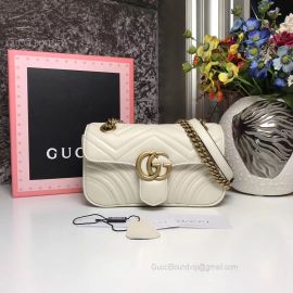 Gucci GG Marmont Mini Matelasse Shoulder Bag White 446744