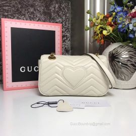 Gucci GG Marmont Mini Matelasse Shoulder Bag White 446744