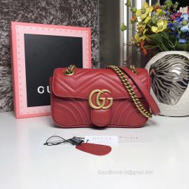 Gucci GG Marmont Mini Matelasse Shoulder Bag Red 446744