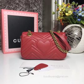 Gucci GG Marmont Mini Matelasse Shoulder Bag Red 446744