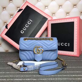Gucci GG Marmont Mini Matelasse Shoulder Bag Blue 446744