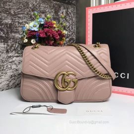 Gucci GG Marmont Medium Matelasse Shoulder Nude Bag 443496