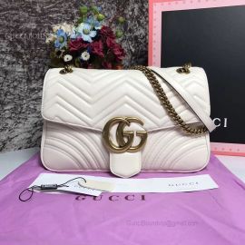 Gucci GG Marmont Medium Matelasse White Shoulder Bag 443496