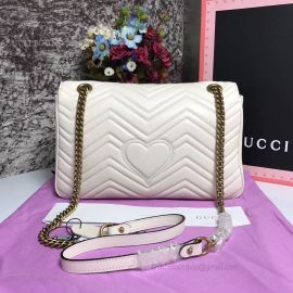 Gucci GG Marmont Medium Matelasse White Shoulder Bag 443496