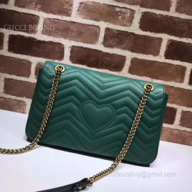 Gucci GG Marmont Medium Matelasse Shoulder Green Bag 443496