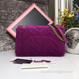 Gucci GG Marmont Medium Velvet Bag Purple 443496