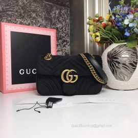 Gucci GG Marmont Mini Velvet Shoulder Bag Black 446744