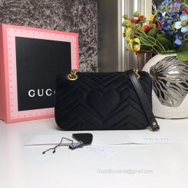 Gucci GG Marmont Mini Velvet Shoulder Bag Black 446744