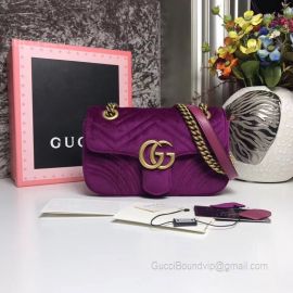 Gucci GG Marmont Mini Velvet Shoulder Bag Purple 446744