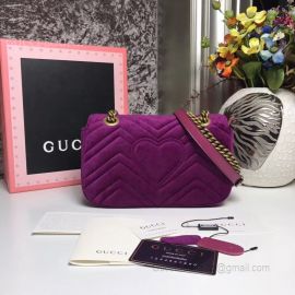 Gucci GG Marmont Mini Velvet Shoulder Bag Purple 446744