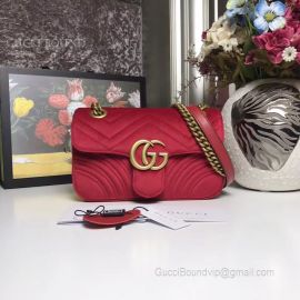 Gucci GG Marmont Mini Velvet Shoulder Bag Red 446744