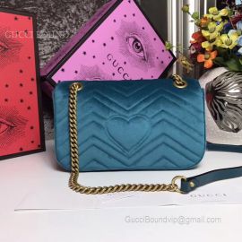Gucci GG Marmont Velvet Shoulder Bag Cyan 443497