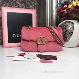 Gucci GG Marmont Mini Velvet Shoulder Bag Pink 443497