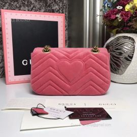 Gucci GG Marmont Mini Velvet Shoulder Bag Pink 443497