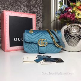 Gucci GG Marmont Mini Velvet Shoulder Bag Light Blue 446744