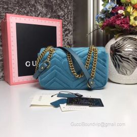 Gucci GG Marmont Mini Velvet Shoulder Bag Light Blue 446744