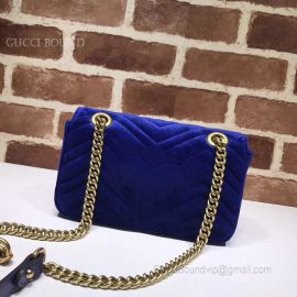 Gucci GG Marmont Mini Velvet Shoulder Bag Dark Blue 443497