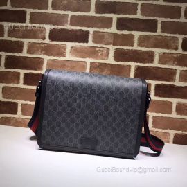Gucci GG Supreme Flap Messenger Bag Gray 474138