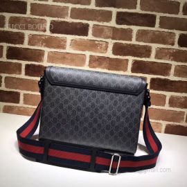 Gucci GG Supreme Flap Messenger Bag Gray 474138