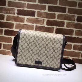 Gucci GG Supreme Flap Messenger Bag Khaki 474138