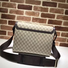 Gucci GG Supreme Flap Messenger Bag Khaki 474138