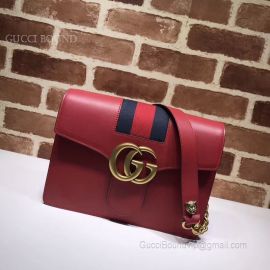Gucci GG Marmont Leather Shoulder Bag red 476468