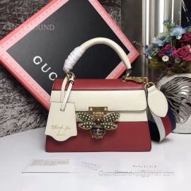 Gucci Queen Margaret Small Shoulder Bag Red And White 476541