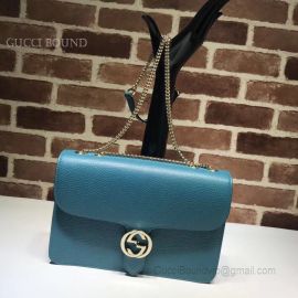 Gucci Marmont New Largeleather Shoulder Bag Blue 510303