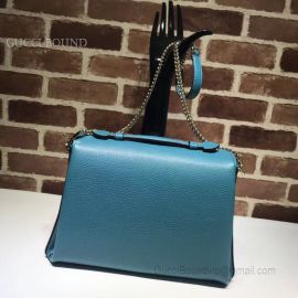 Gucci 2Way Chain Plain Leather Shoulder Bags Cyan 510306