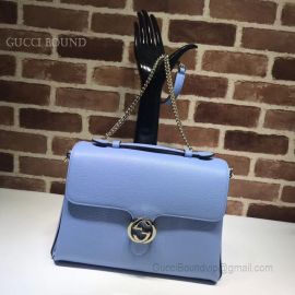 Gucci 2Way Chain Plain Leather Shoulder Bags Blue 510306